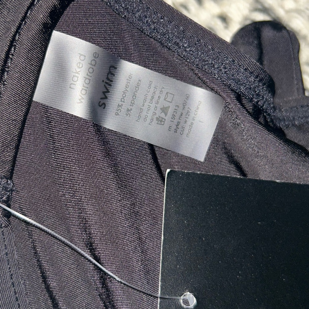 🆕 2/$75 NWT Naked Wardrobe | 2 Piece Underwire Halter Bikini | Black | Large - Picture 9 of 10